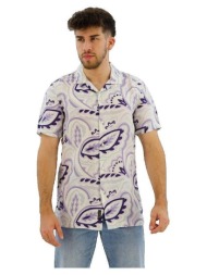 πουκάμισο με κοντά μανίκια superdry chemise imprimée en lin à col ouvert |