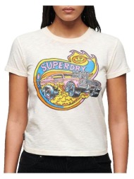 t-shirt με κοντά μανίκια superdry t-shirt motif fluo motor |