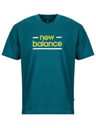 t-shirt με κοντά μανίκια new balance linear lines t-shirt