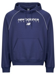 t-shirt με κουκούλα new balance linear graphic fleece hoodie