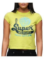 t-shirt με κοντά μανίκια superdry t-shirt varsity burnout à manches courtes |