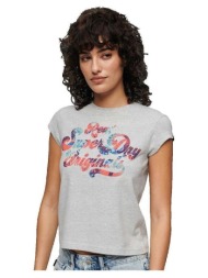 t-shirt με κοντά μανίκια superdry t-shirt floral scripted à mancherons |