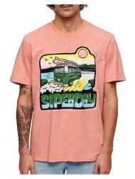 t-shirt με κοντά μανίκια superdry t-shirt neon travel graphic loose |