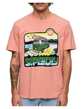t-shirt με κοντά μανίκια superdry t-shirt neon travel