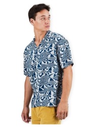 πουκάμισο με κοντά μανίκια brava fabrics sombrillas aloha shirt - blue |