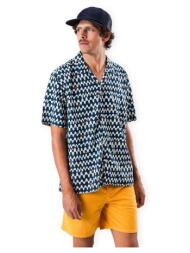 πουκάμισο με κοντά μανίκια brava fabrics sunset aloha shirt - navy |
