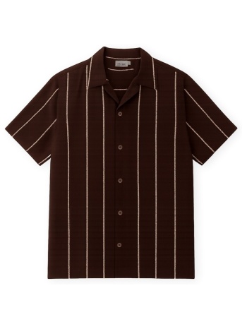 πουκάμισο με κοντά μανίκια imago multch shirt - brown |