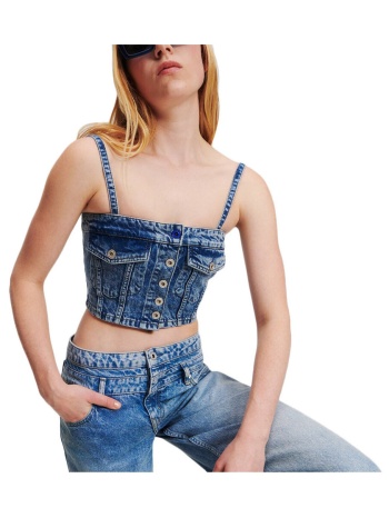 αμάνικα/t-shirts χωρίς μανίκια karl lagerfeld denim top
