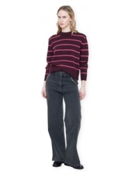 πουλόβερ wild pony 10636 knit - aubergine/pink |