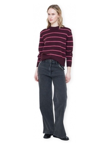 πουλόβερ wild pony 10636 knit - aubergine/pink |