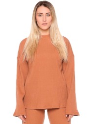 φούτερ leone 1947 woman rib high collar relaxed |