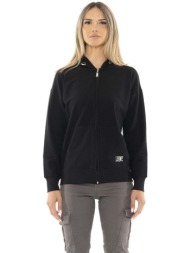 t-shirt με κουκούλα leone 1947 woman hoody full zip black ring |