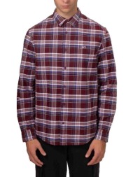 πουκάμισο με μακριά μανίκια tommy hilfiger chemise manches longues tommy jeans oxford tartan bordeau