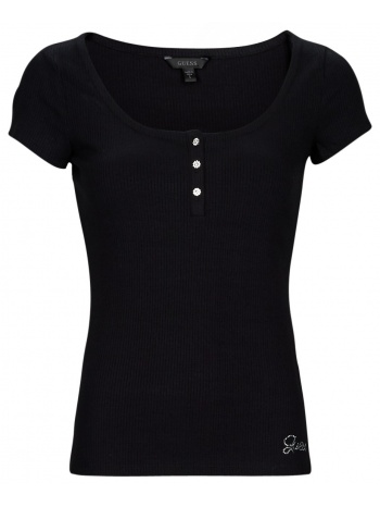 t-shirt με κοντά μανίκια guess es ss karlee jewel btn henley