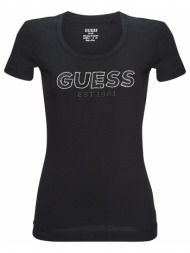t-shirt με κοντά μανίκια guess ss rn mesh logo tee