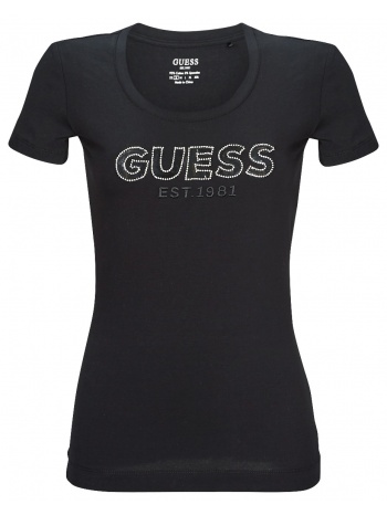 t-shirt με κοντά μανίκια guess ss rn mesh logo tee