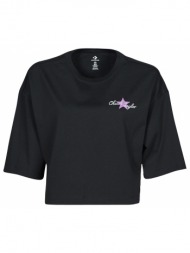 t-shirt με κοντά μανίκια converse chuck inspired hybrid flower oversized cropped tee
