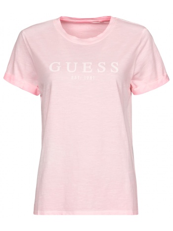 t-shirt με κοντά μανίκια guess es ss guess 1981 roll cuff