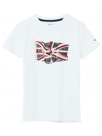 t-shirt με κοντά μανίκια pepe jeans flag logo ss σε προσφορά
