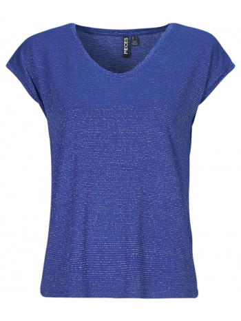 t-shirt με κοντά μανίκια pieces pcbillo tee lurex stripes