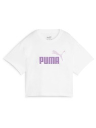 t-shirt με κοντά μανίκια puma grils logo cropped tee