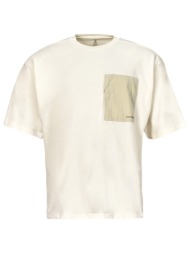 t-shirt με κοντά μανίκια converse wordmark oversized knit top tee egret