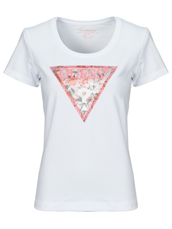 t-shirt με κοντά μανίκια guess rn satin triangle