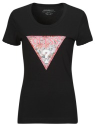 t-shirt με κοντά μανίκια guess rn satin triangle
