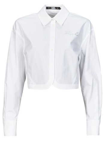 πουκάμισα karl lagerfeld crop poplin shirt