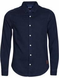 πουκάμισο με μακριά μανίκια scotch & soda chemise en sergé indigo premium avec détails en ruban