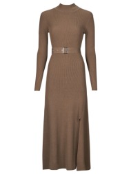 μακριά φορέματα karl lagerfeld lslv buckle belt knit dress