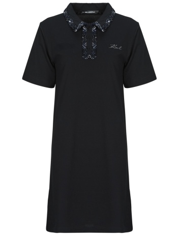 κοντά φορέματα karl lagerfeld boucle mix polo dress