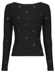 μπλουζάκια με μακριά μανίκια karl lagerfeld rhinestone karl open back lslv