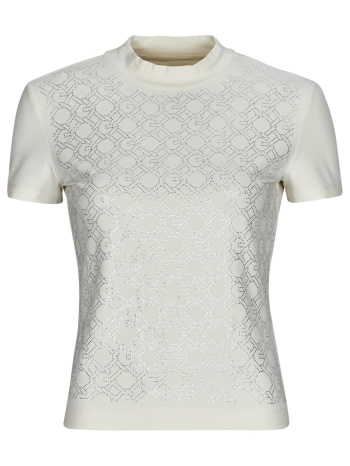 t-shirt με κοντά μανίκια guess mock necjk all over logo