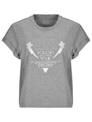 t-shirt με κοντά μανίκια guess sleeves strass