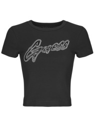 t-shirt με κοντά μανίκια guess rib logo