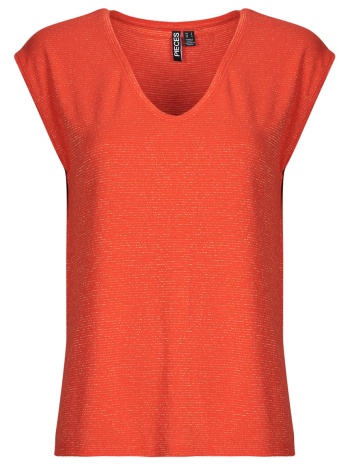 t-shirt με κοντά μανίκια pieces pcbillo tee lurex stripes