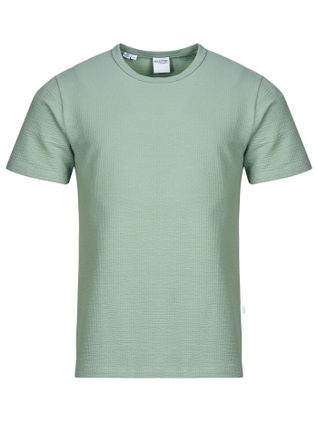 t-shirt με κοντά μανίκια selected slhsander seersucker