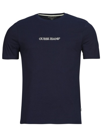 t-shirt με κοντά μανίκια guess ss cn slim logo embro tee