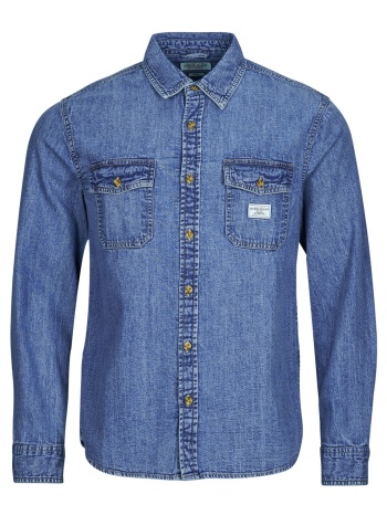 πουκάμισο με μακριά μανίκια guess regular ls denim shirt