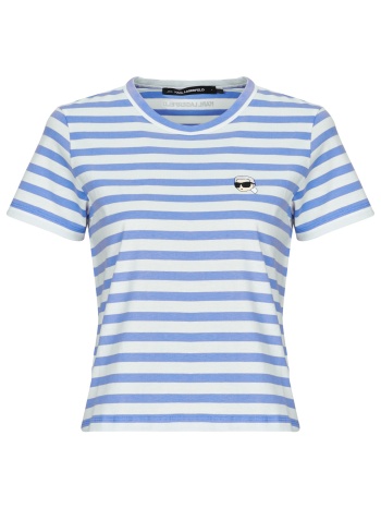 t-shirt με κοντά μανίκια karl lagerfeld ikon stripe boxy