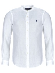 πουκάμισο με μακριά μανίκια polo ralph lauren chemise ajustee slim fit en lin col mao