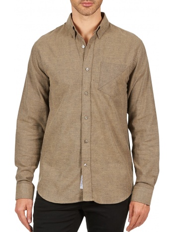 πουκάμισο με μακριά μανίκια kulte chemise clay 101799 beige σε προσφορά