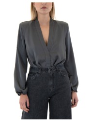 μπλουζάκια με μακριά μανίκια my t wearables satin v neck longsleeve bodysuit women