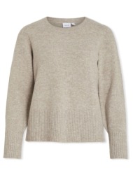 πουλόβερ vila primia knit - natural melange