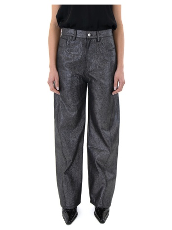 jeans black n black metallic high waist straight fit jeans