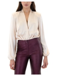 μπλουζάκια με μακριά μανίκια my t wearables satin v neck longsleeve bodysuit women