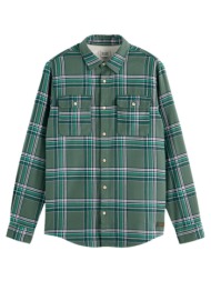 πουκάμισο με μακριά μανίκια scotch & soda flannel check multicoloured regular fit shirt men scotch s