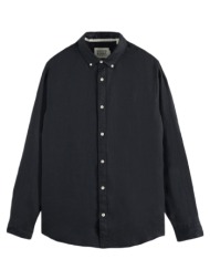 πουκάμισο με μακριά μανίκια scotch & soda core linen buttoned down longsleeve shirt men scotch soda