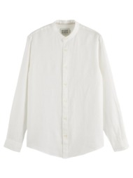 πουκάμισο με μακριά μανίκια scotch & soda core linen mao collar longsleeve shirt men scotch soda